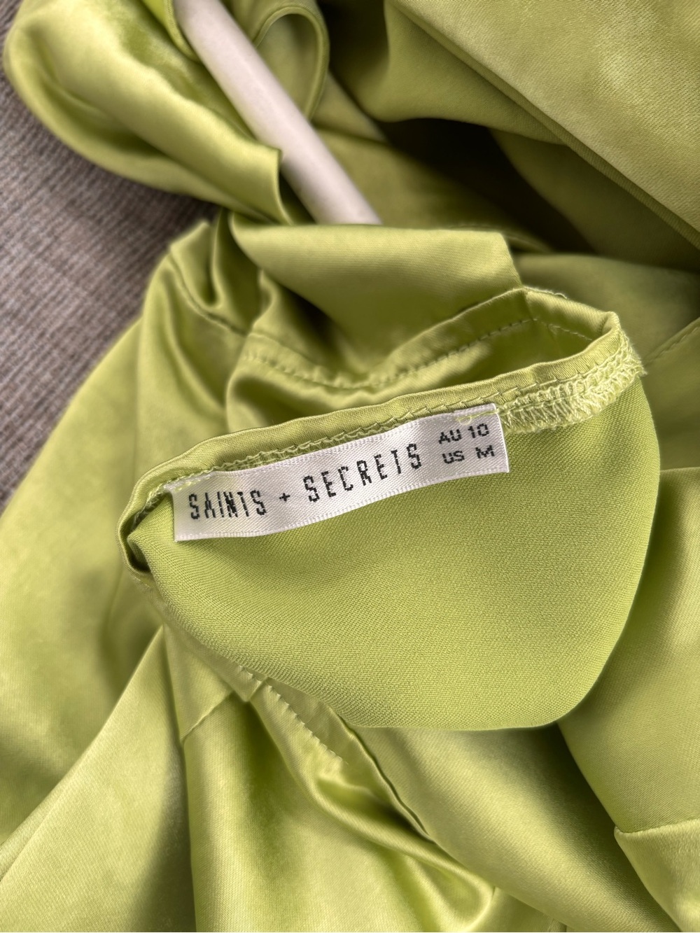 Sage Green Midi Dress with Cap Sleeves - Picture 3 of 3